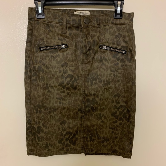 Current/Elliott zip leopard print stiletto skirt - Picture 2 of 4